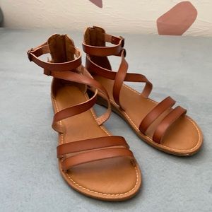 Brown strappy sandals